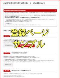 JAL�c�̍q�󌔂̓o�^�y�[�W�̃T���v��